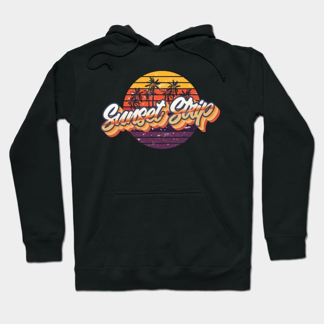 Retro Sunset Strip Hoodie by sticker happy